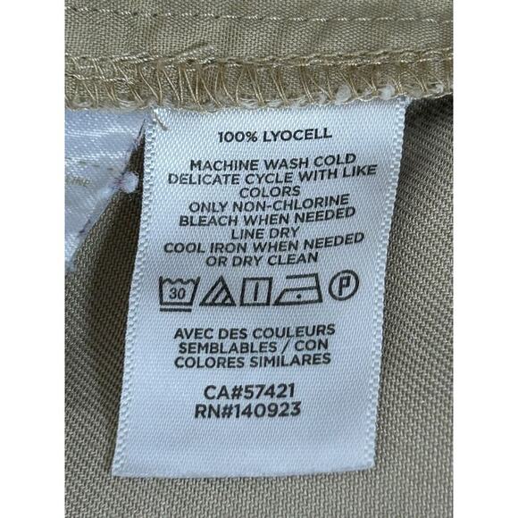 Loft Outlet Pants Womens Size Medium Beige Textured Jogger Woven Lyocell Tapered - Picture 6 of 10